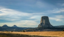 A beautiful fall day at Devils Tower National Park in Wyoming 