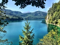A beautiful forest lake in Schwangau Germany near Neuschwanstein Castle 