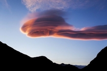 A beautiful lenticular cloud at Katmai National Park Alaska