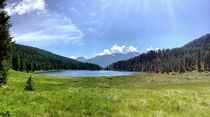 A beautiful morning at lake Nambino Trentino Italy 