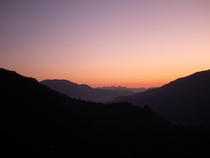 A beautiful sunset in the Himalayas