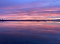 A beautiful sunset over Lake Champlain in Vermont