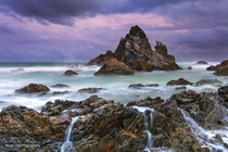 A beautiful twilight at the amazing Camel Rock in Bermagui on the south coast of New South Wales Australia 