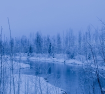 A Beautiful Winter Lake In Alaska OC X