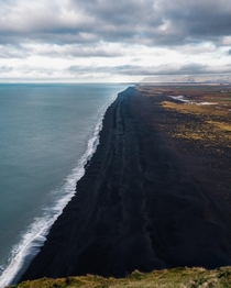 A black sand beach in Iceland 