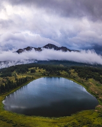 A Break in the Clouds Above Little Molas Lake Colorado 