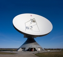 A Cassegrain antenna at the satellite communication facility in Raisting Bavaria Germany 