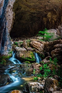 A cave with waterfall in Macedonia 