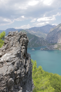A cliff over a lake in Turkey 