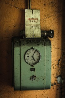 A clock card machine from an iron factory that has been abandoned for  years Finland 