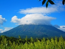 A Cloudy Volcano Ometepe Island Nicaragua 