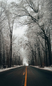 A cold lonely road Northeast Indiana 