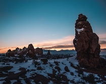 A cold morning in Arches National Park 