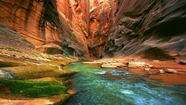 A creek flowing through the Grand Canyon 