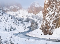 A Crooked River  a beautiful frozen morning along the Crooked River Smith Rock Oregon  