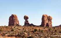 A different angle of Balanced Rock At m ft tall its surreal in person  This time with location Arches NP Utah