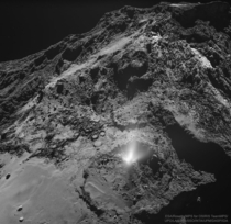 A Dust Jet from the Surface of Comet P