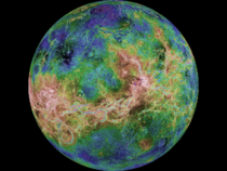 A false-color image of Venus supplemented with Earth-based radar Photo courtesy of NASAJPLUSGS