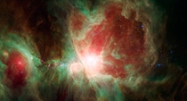 A false-color view of the Orion Nebula from the Spitzer Space Telescope 