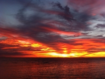 A fiery sunset at Lankayan Island 