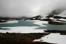 A foggy glacier in South-Norway oc 
