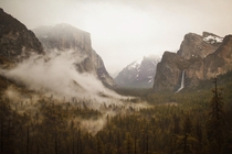 A foggy Yosemite Valley CA 