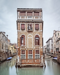 A fork in the canal in Venice  by Jorge de la Torriente