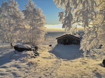 A freezing and clear day in Trndelag Norway