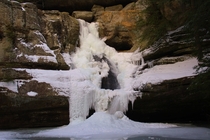 A frozen waterfall in Hocking Hills Ohio 