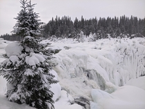 A frozen waterfall in Sweden 