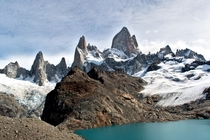 A glacial lake at the foot of Mt Fitz Roy Patagonia 