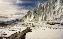 A glacier in the dry valleys of Antarctica 