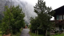 A gloomy day in Stechelberg Switzerland 