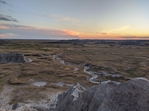 A great view from the top of a hill in Badlands National Park In South Dakota   x 
