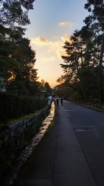 A hazy sunset in Kyoto Japan