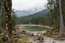 A hidden pond near Lake Eibsee Bavarian Germany 