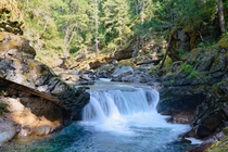 A hidden waterfall near Mount Rainier WA 