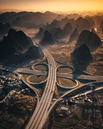 A highway interchange in Guangxi China