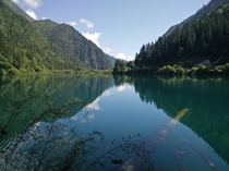 A lake in Jiuzhaigou Nature Reserve China 