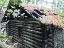 A log cabin on an island in northern Minnesota