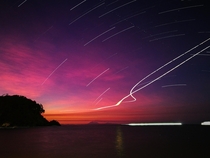 A long exposure of the skies above Palm Cove Queensland Australia 