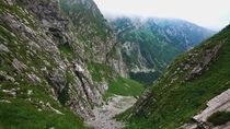 A lot of rocks green and clouds Tatra Mountains Kobylarzowy leb 