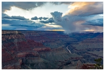 A moody sunset over  of the Grand Canyon 