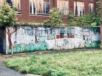 A mural at an Abandoned High school