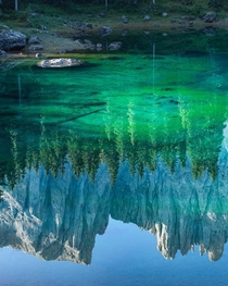 A natural mirror in the Dolomites Italy 