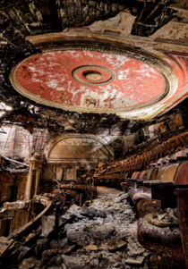 A once ornate theatre now abandoned and rotting away