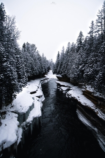 A Peaceful snowy path in Canada Quebec 