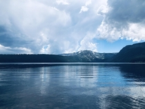 A photo of Fallen Leaf Lake right before a thunder storm 