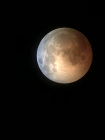 A photo of the moon during a lunar eclipse in 
