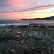 A picture I took of a cotton candy sky in Bronte Beach